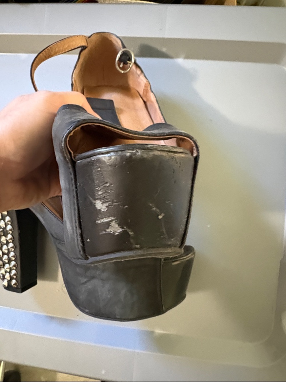 Jeffrey Campbell Black Studded Platform High Heel Pumps - Picture 4 of 9